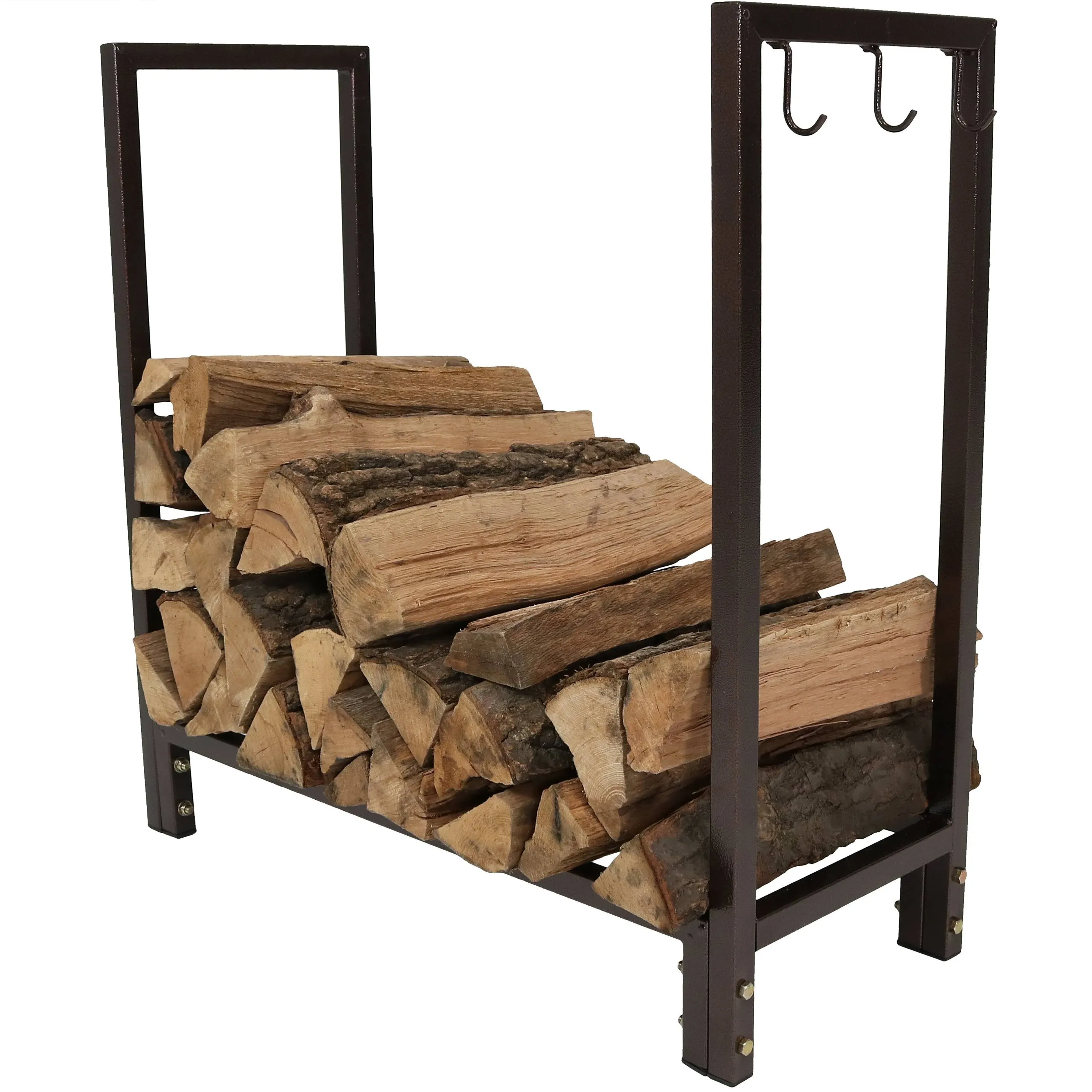 Sunnydaze Bronze 30 inch Indoor/Outdoor Steel Firewood Log Holder