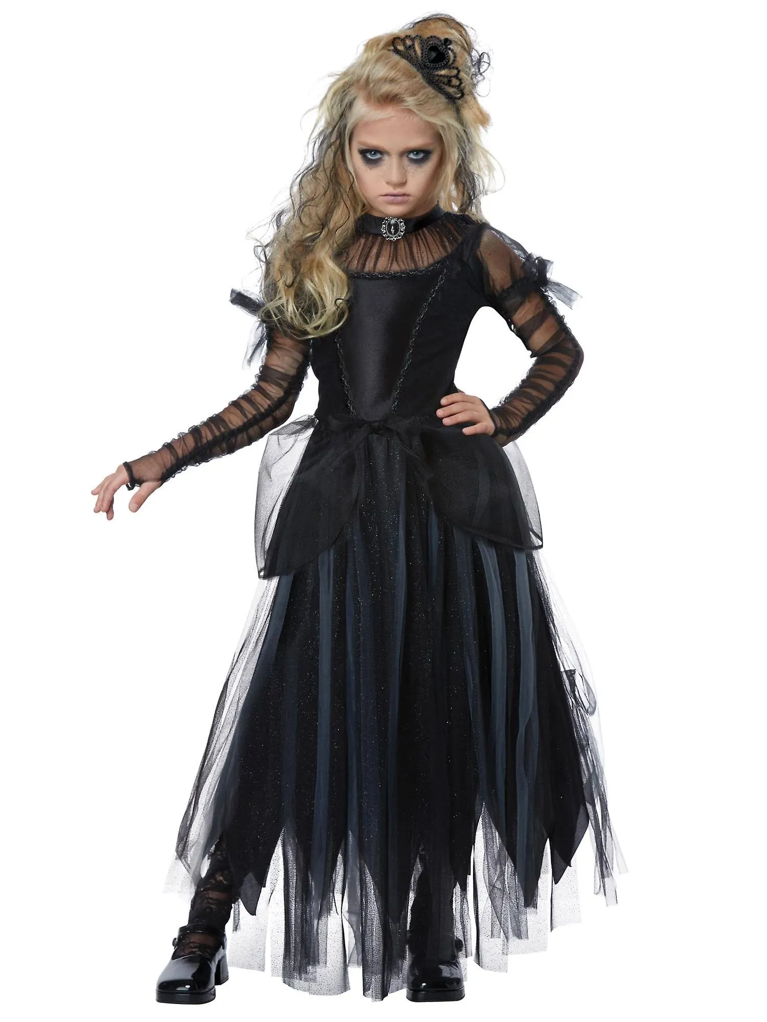 California Costumes Dark Princess Girls' Halloween Costume, Black, S