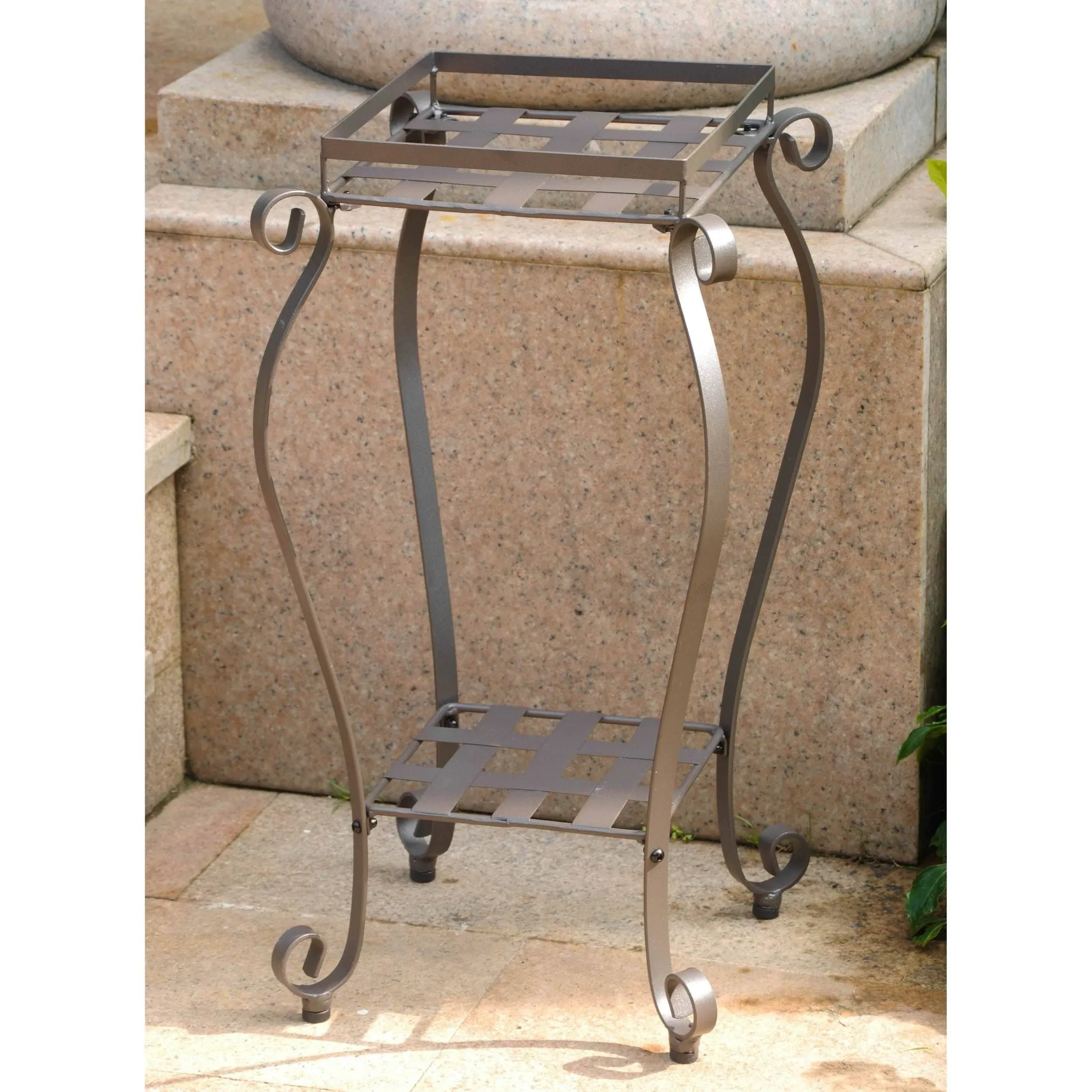 International Caravan Iron Square Plant Stand