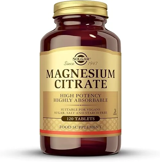 Solgar Magnesium Citrate - High Potency Highly Absorbable 120 Tablets