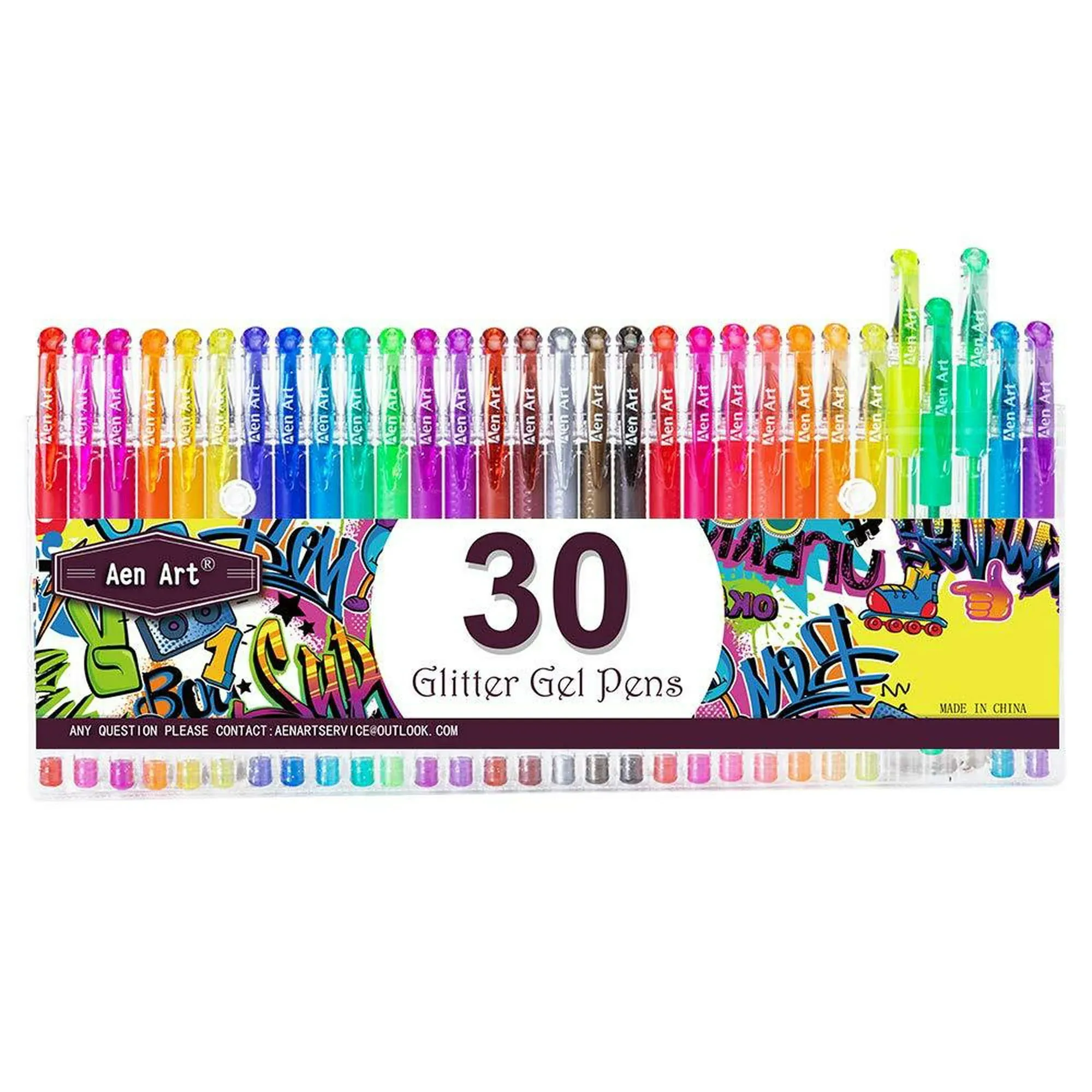 TANMIT Gel Pens, 33 Color Gel Pen Fine Point Colored Pen Set with 40% More Ink for Adult Coloring Books, Drawing, Doodling, Scrapbooks Journaling