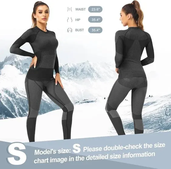 UNIQUEBELLA Womens Thermal Underwear, Thermal Base Layers Women - Ski Wear Ladie