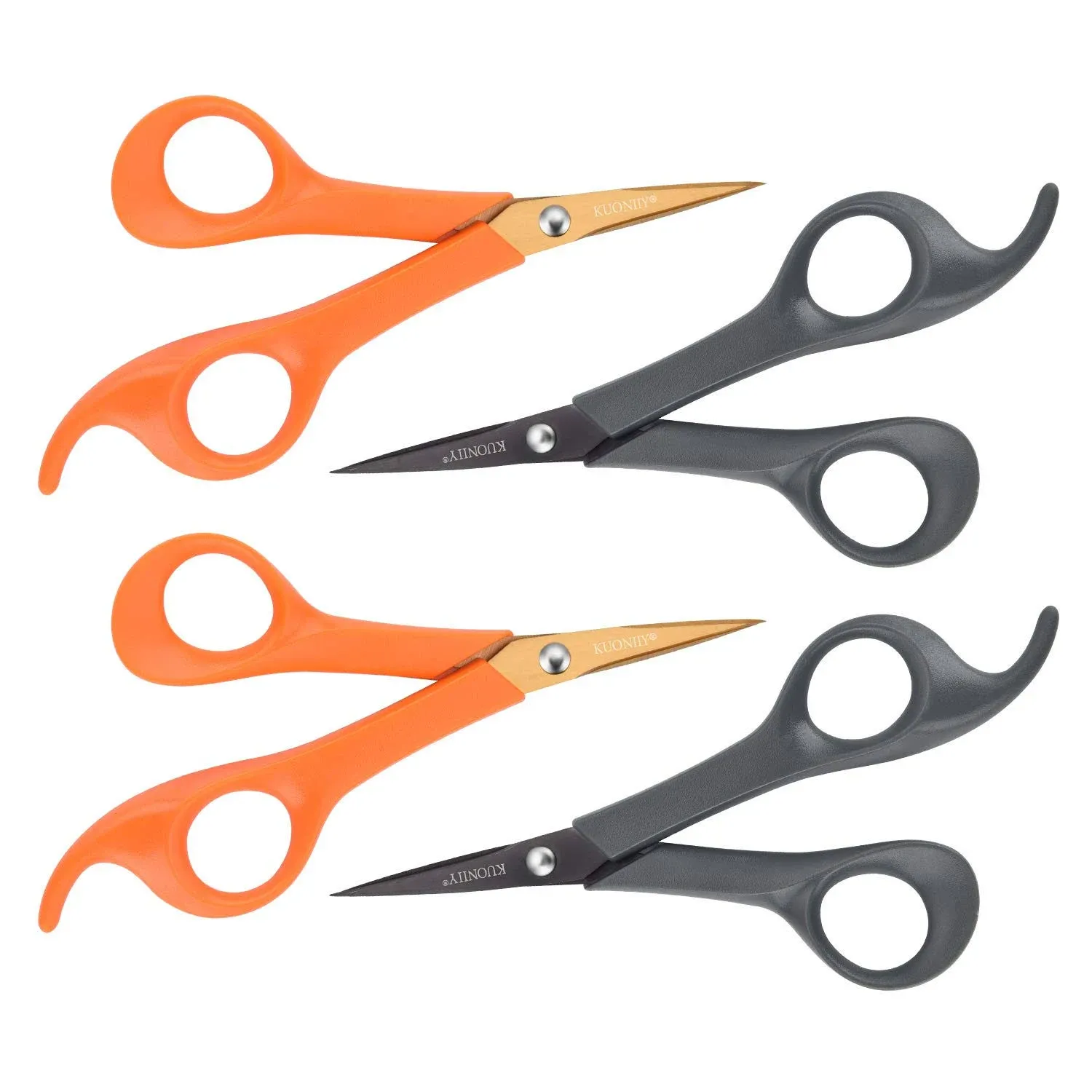 Precision Micro-Tip Titanium Scissors - Pointed Sharp Blades - 6 Inch, 4-Pack