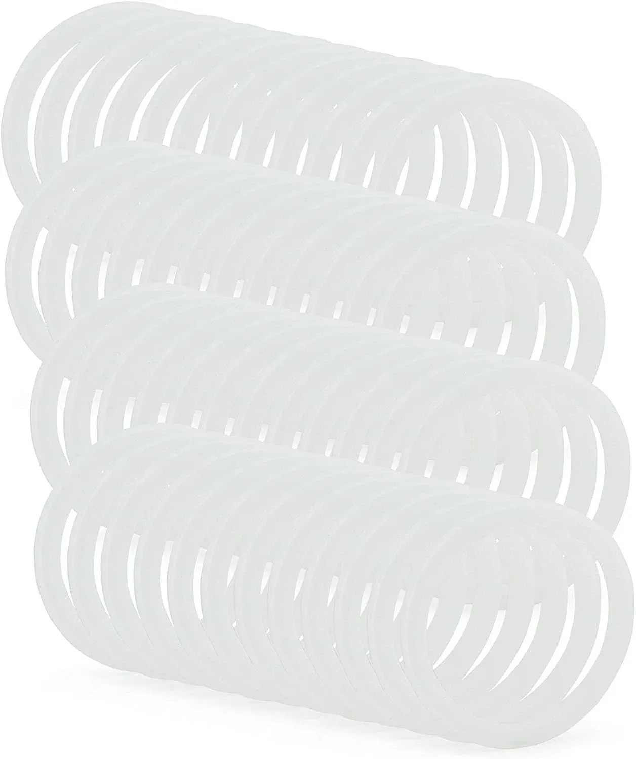 Cornucopia Silicone Seal Rings for Plastic Mason Jar Lids (Regular Mouth, 48-Pack)