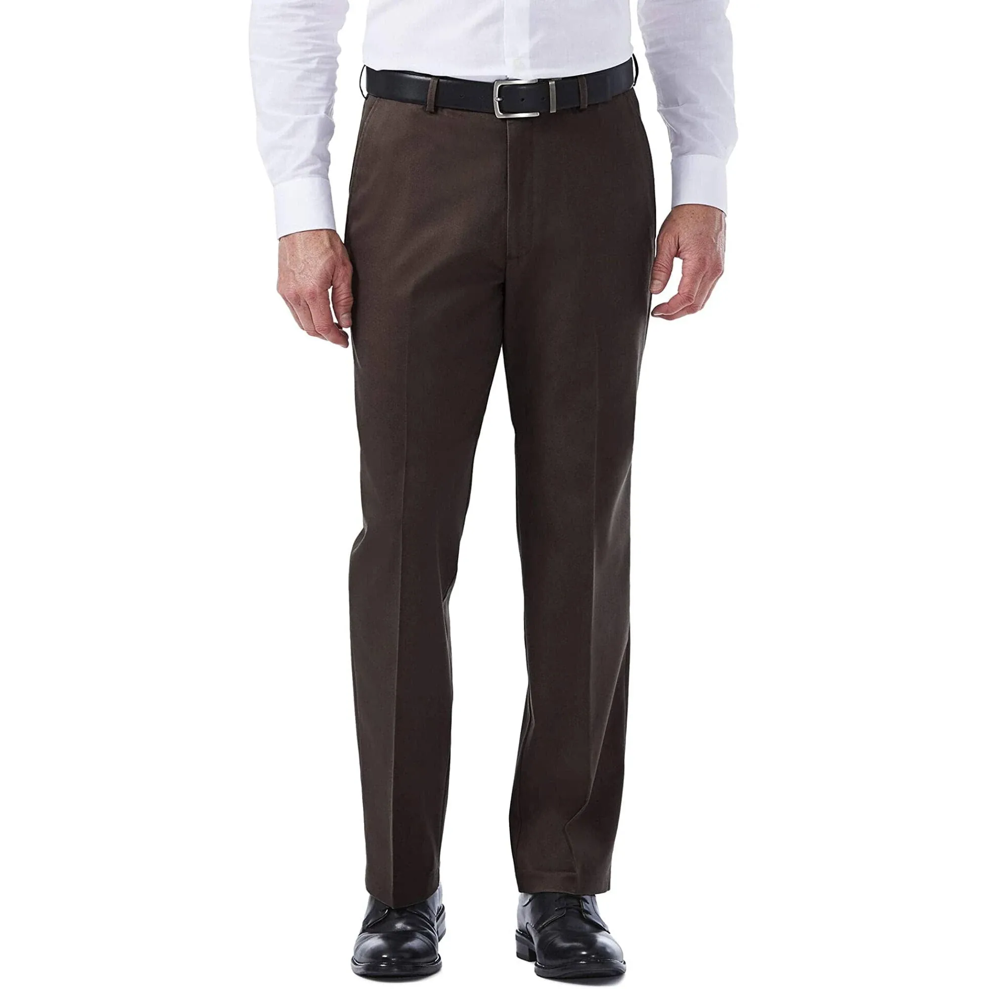 Mens Haggar Premium No Iron Khaki Classic Fit Flat Front Pants