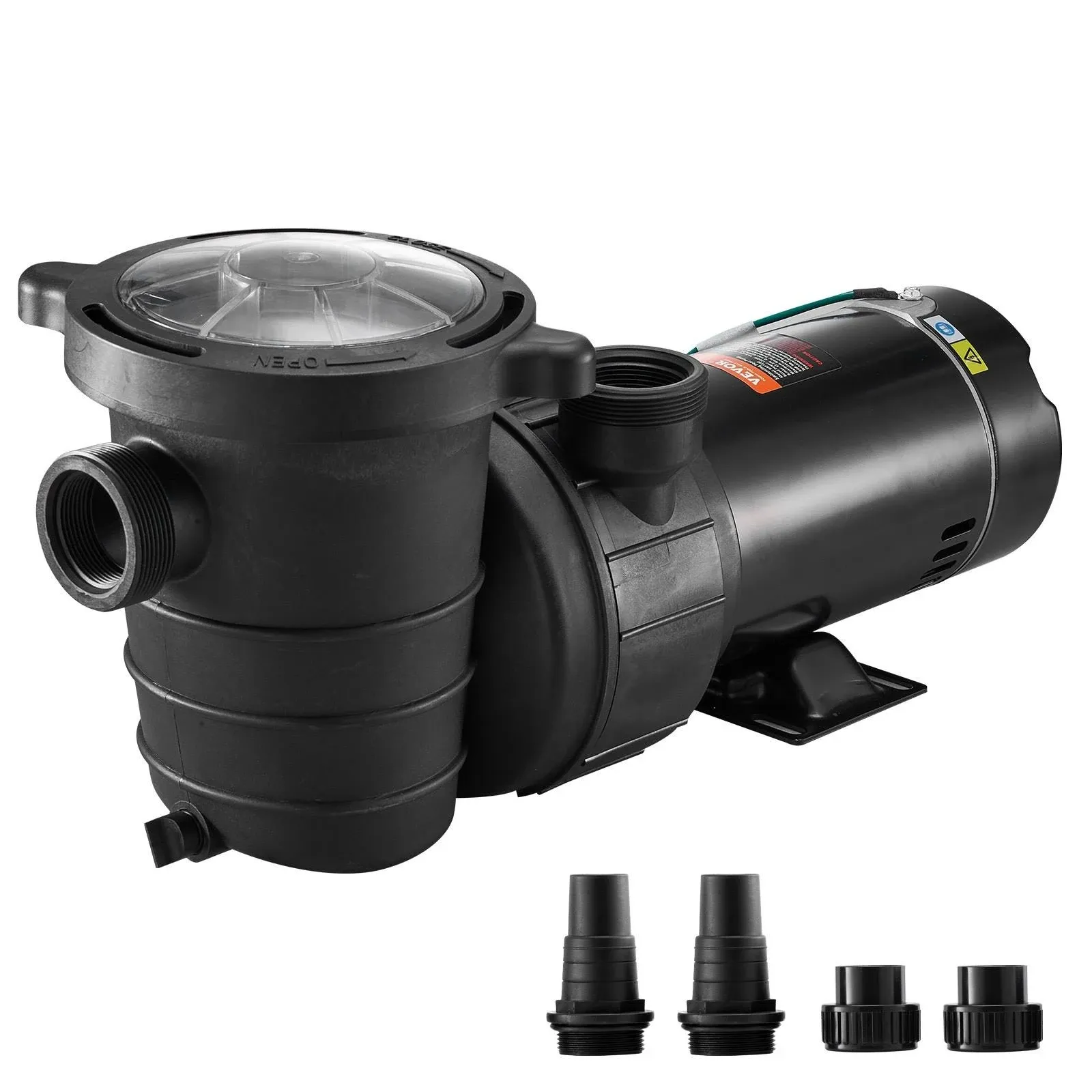 VEVOR VVPS120BUS 2.0THP Swimming Pool Pump 115V 60Hz 3450RPM Black Outdoor