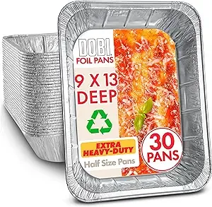 DOBI 30-Pack Aluminum Disposable Steam Table Deep Pans