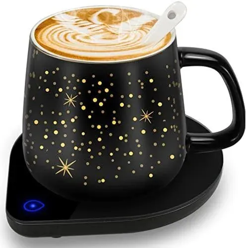 【2023 Upgraded】 Coffee Warmer with Mug Set/Coffee Cup with Warmer/Coffee Mug Warmer with 2 Temperature/Coffee Cup Warmer for Desk/Gifts for Birthday, Thanksgiving Day and Christmas, Valentine's Day