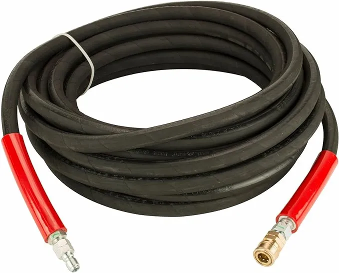 Raptor Blast 6000 PSI 1/2" x 50' Black 2 Wire Pressure Washer Hose with Couplers