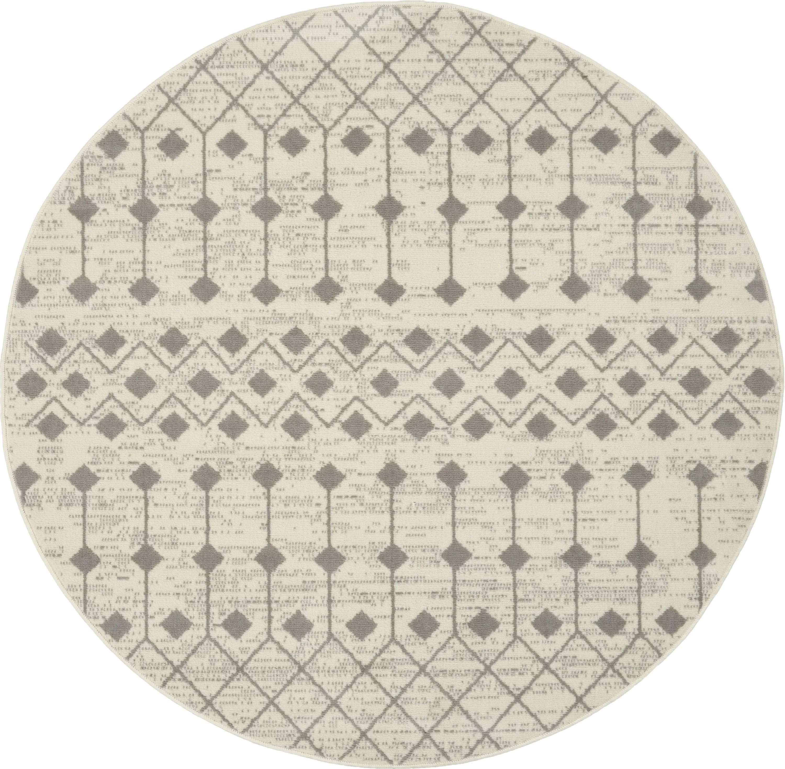 Nourison Grafix GRF37 Area Rug | Ivory/Grey | 5'3" Round