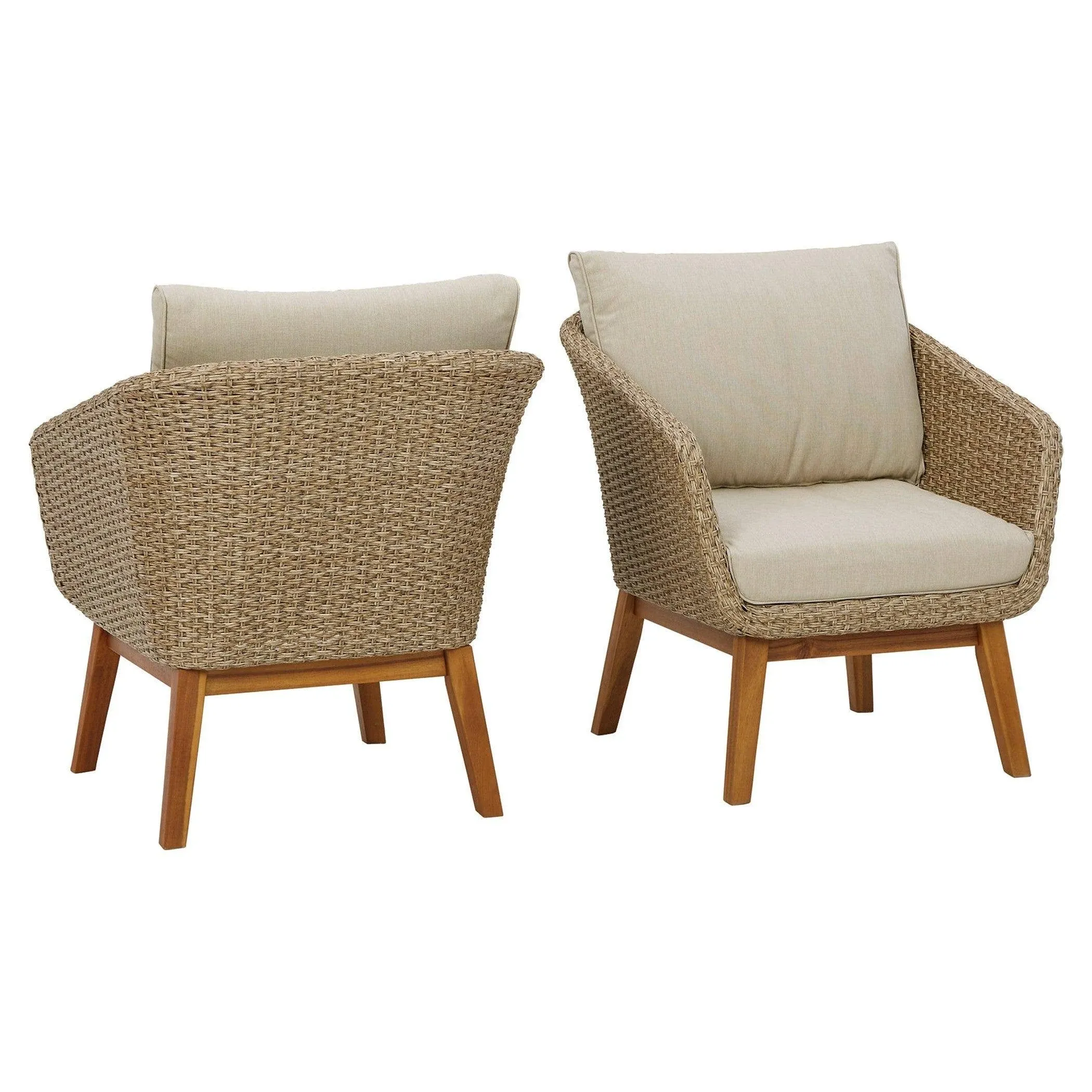 Ashley Crystal Cave Outdoor Lounge Chair with Cushion (Set of 2) Beige