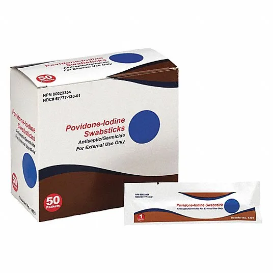 Povidone-Iodine Swabstick - 50 Per Box - M318