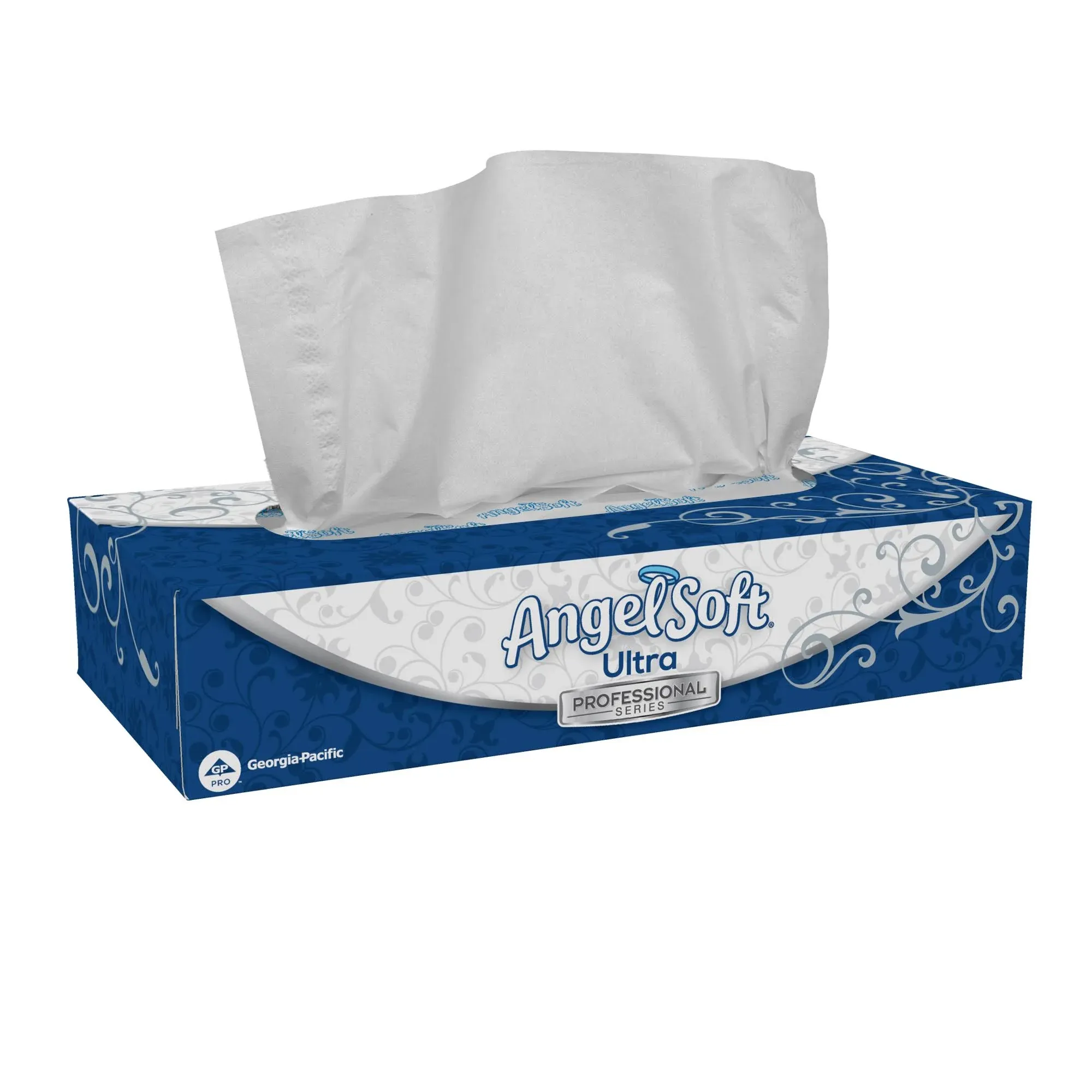 Angel Soft PS Ultra Facial Tissue, 2-Ply, White, 125 Sheets/Box, 10 Boxes/Carton