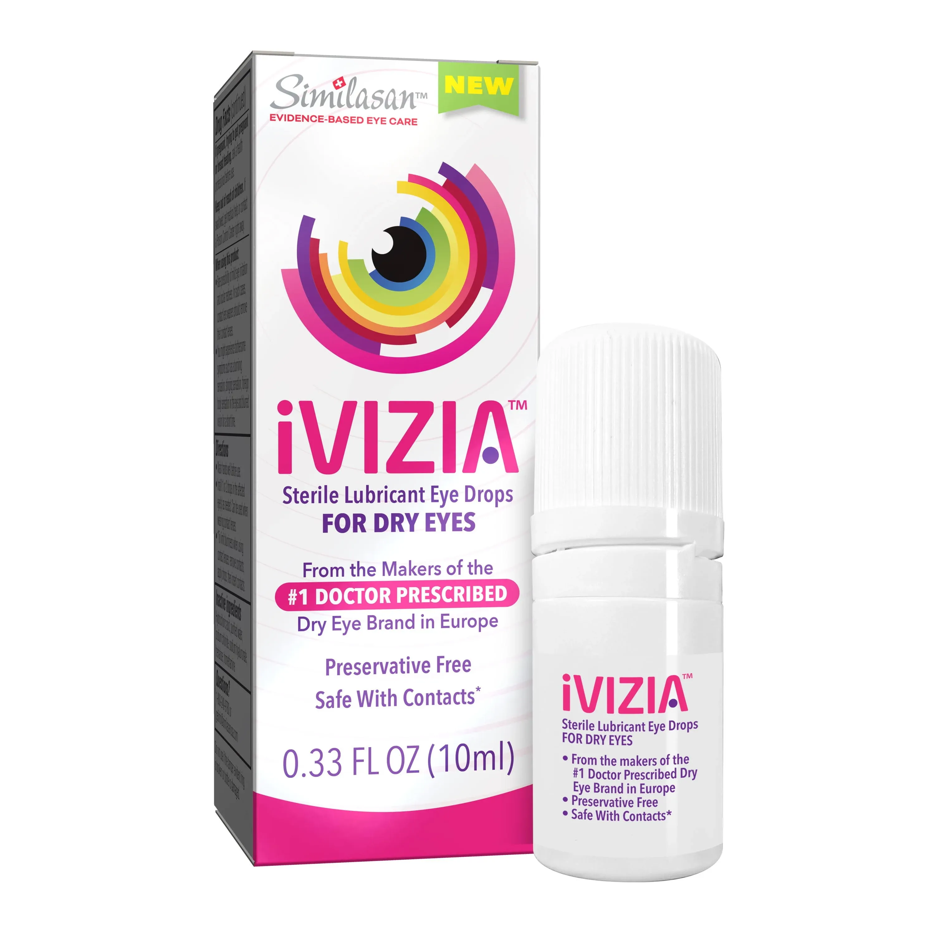 iVIZIA Sterile Lubricant Eye Drops for Dry Eyes, 0.16 fl oz