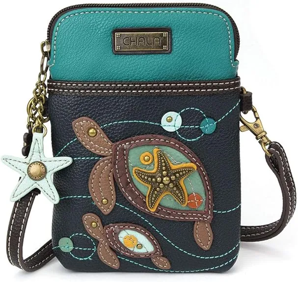 Chala Cell Phone Crossbody - Turtles Navy