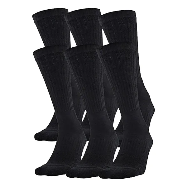 Kids' Under Armour Training Cotton 6 Pack Crew Socks Small Black