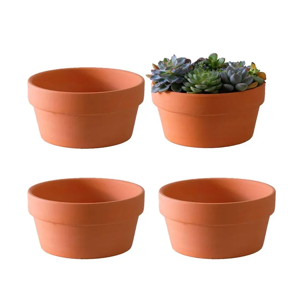 Yishang Terracotta Shallow Planters for Succulent