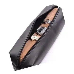 Cosmos Black Color Neoprene Watch and Bracelet Travel Storage Roll Bag with Blac