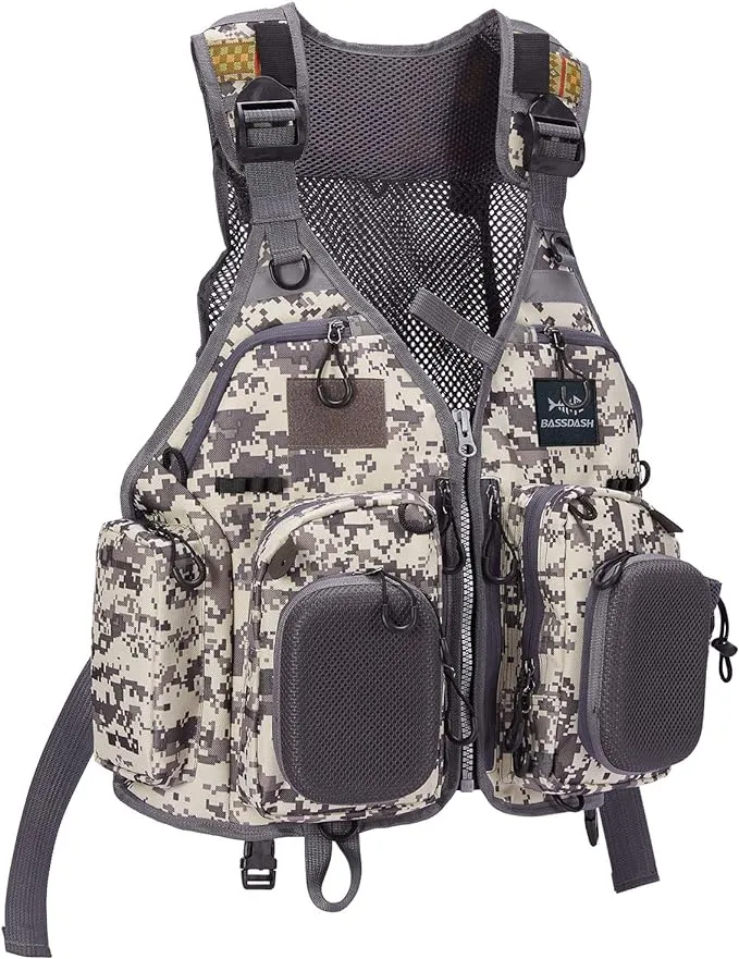 Bassdash Adjustable Fly Fishing Vest with Multi Pockets