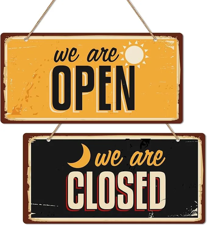 WHATSIGN Business Open and Closed Door Sign6&#034;x 12&#034;Double Sides We are Open/Cl...