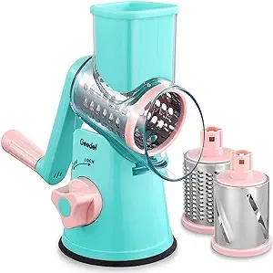 Geedel Rotary Cheese Grater, Kitchen Mandoline Vegetable Slicer