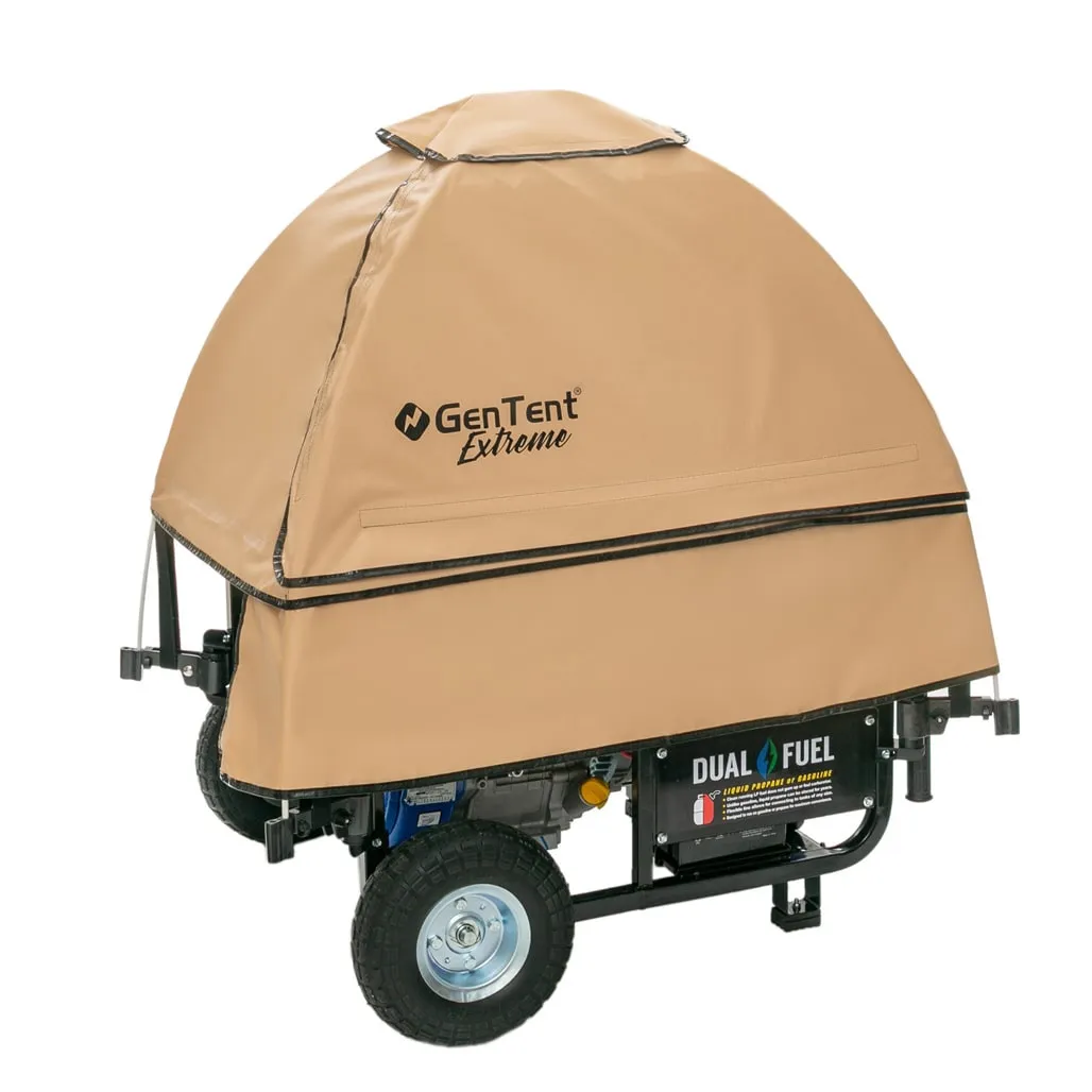 GenTent Generator Running Cover - Universal Kit (Extreme, Tan) - for Open Frame Portable Generators