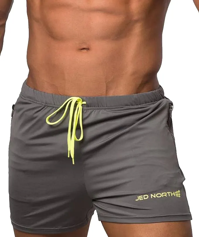 Agile Bodybuilding 4&#39;&#39; Shorts w Zipper Pockets - Gray