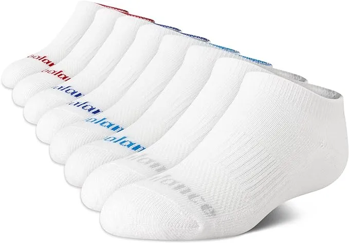 New Balance Boys' Performance No Sweat Low Cut Socks with Arch Support (8 Pack)