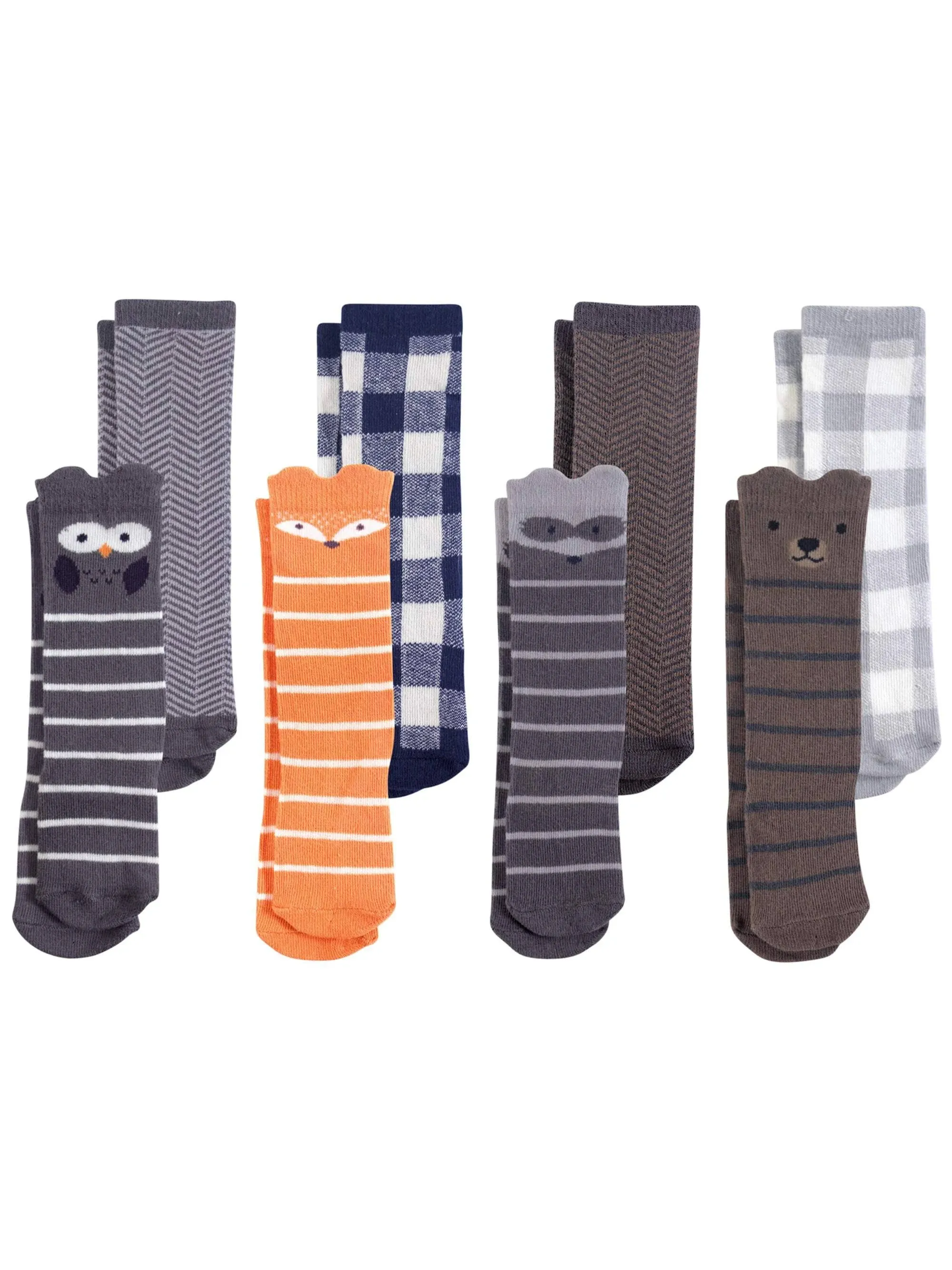 Hudson Baby Knee High Socks, 8-Pack, 0-24 Months - Forest Boy