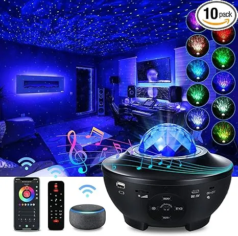 Dongzhen Starry Night Light Projector for Bedroom,Sky Galaxy Projector Ocean Wave