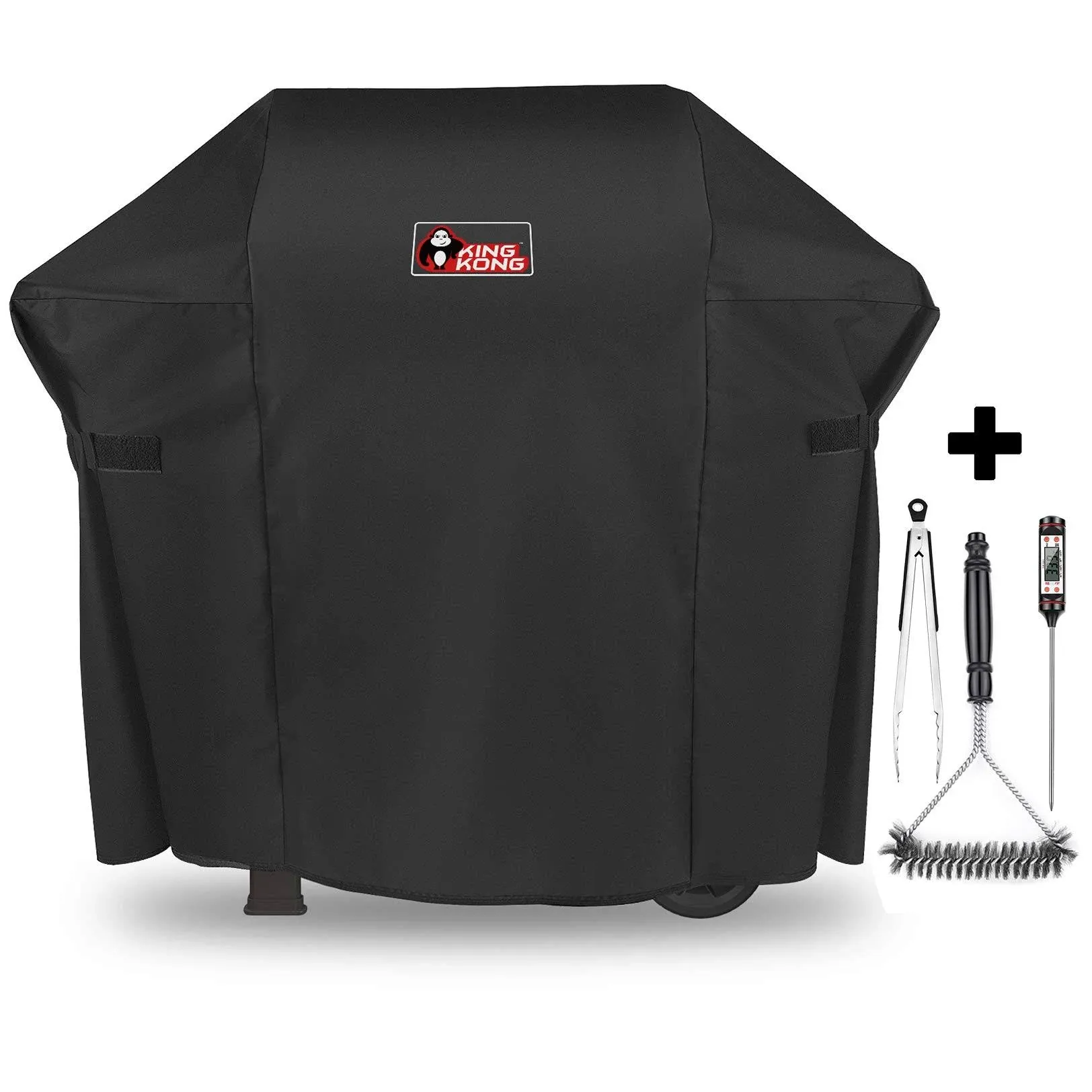 Kingkong 7138 Premium Grill Cover for Weber Spirit 200 and Spirit II 200 Series Gas Grills (Compared to 7138) Including Brush, Tongs and Thermometer