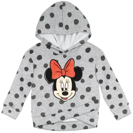 Disney Minnie Mouse Toddler Girls Fleece Crossover Hoodie Infant to Big Kid