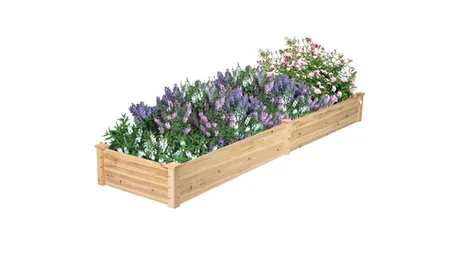 Wooden Vegetable Raised Garden Bed Backyard Patio Grow Flowers Plants Planter