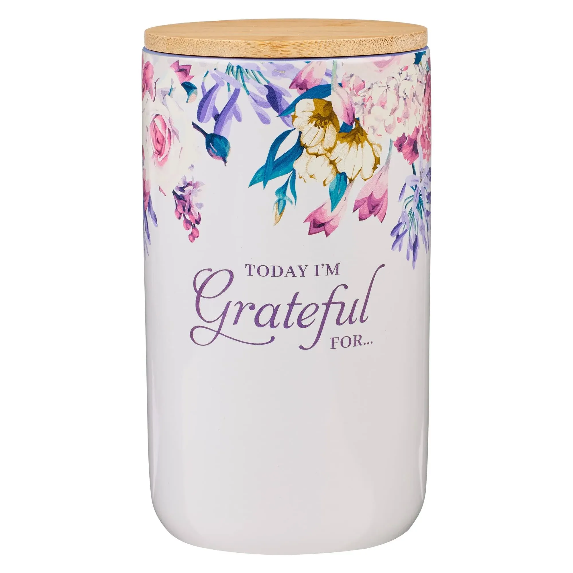 Keepsake Count Your Blessings Ceramic Gratitude Jar Set w/Bamboo Lid: Today I&#039;m