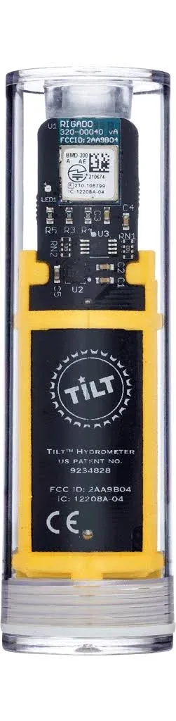 Tilt Wireless Hydrometer and Thermometer (Yellow)