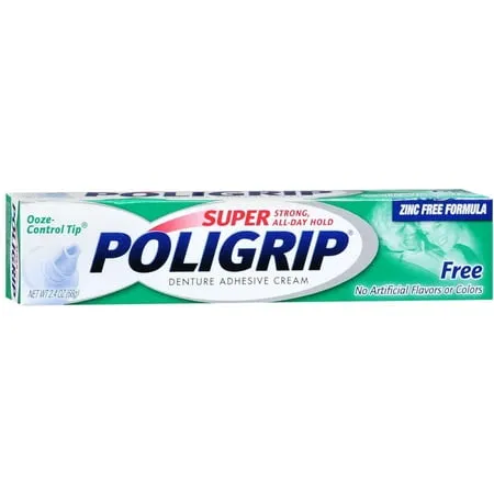 2 x Twin Pack Poligrip Denture Adhesive Cream Super Strong, 2.4 oz Ea 09/24