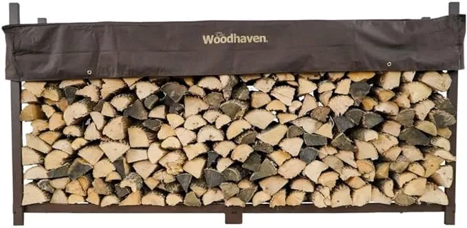 Woodhaven 8 Foot Firewood Log Rack with Optional Cover