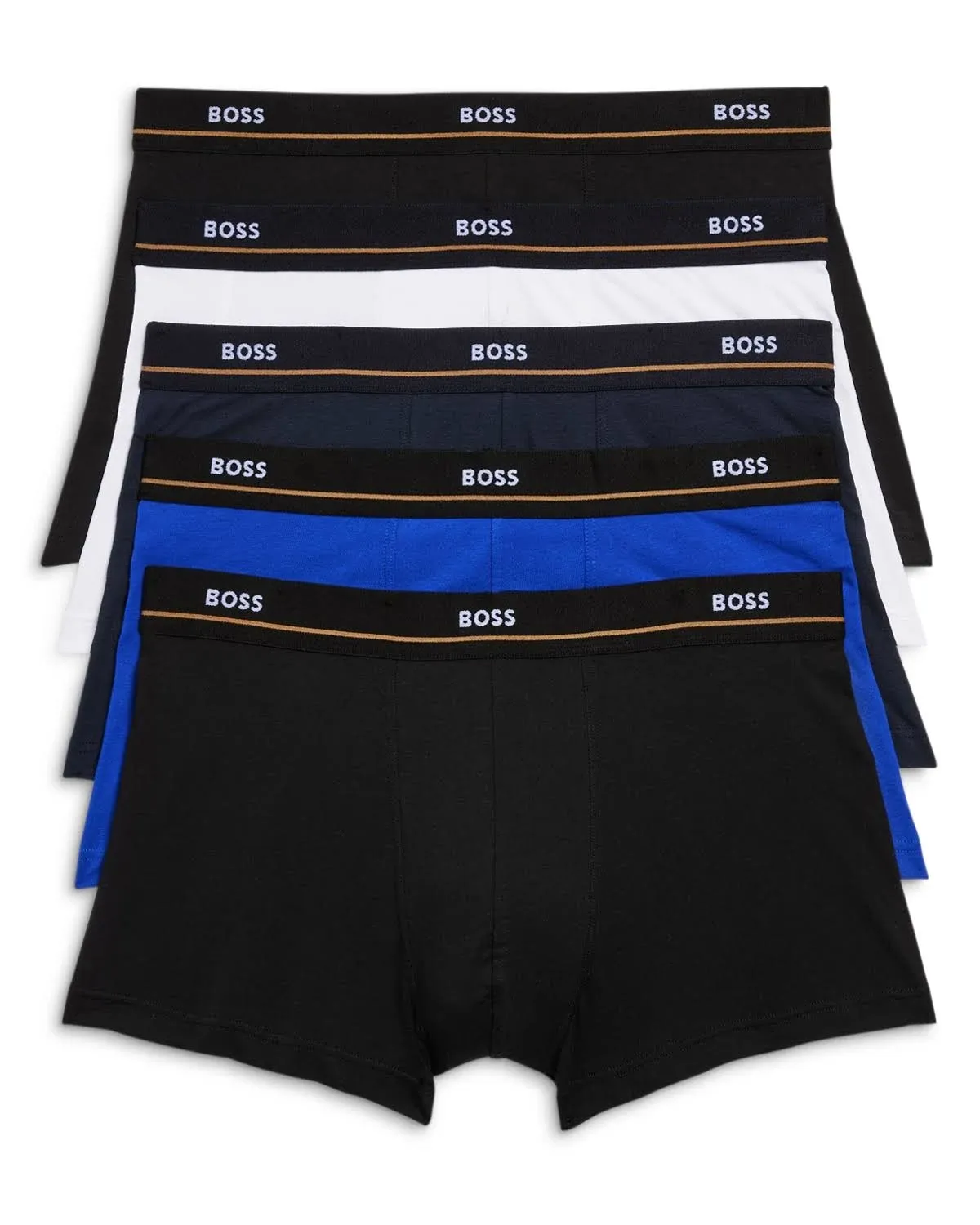 Five-pack of stretch-cotton trunks with logo waistbands