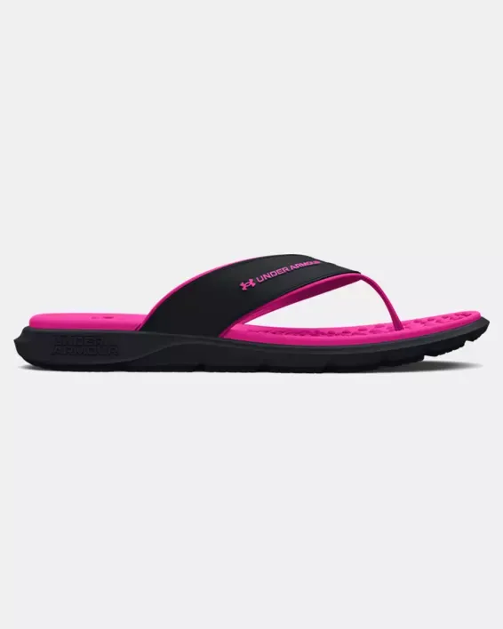 Under Armour Girls' Ignite Pro Marbella Sandals, 6, Black / Rebel Pink (002)