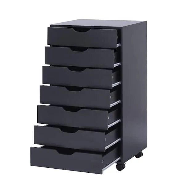 Maykoosh 7-Drawer Office File Storage Cabinet Color Black