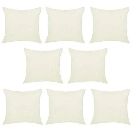 LisBiya Pack 8 Linen Throw Pillow Covers Set Cushion Case for Sofa Bedroom Car ...