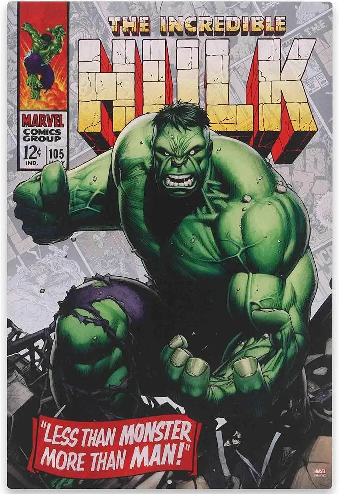 Marvel The Incredible Hulk Comic Book Cover Metal Sign