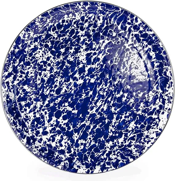 Golden Rabbit Enamelware - 15.5" Medium Tray (Cobalt Swirl)