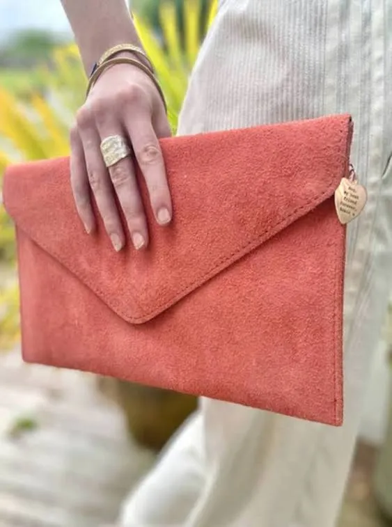 Personalised Suede Clutch Bag