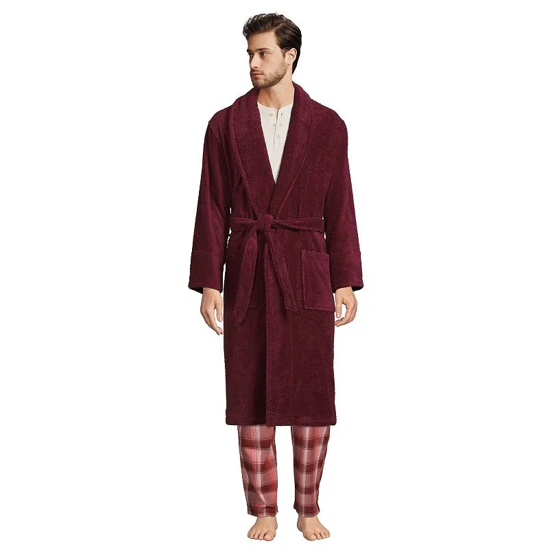 Men's Lands' End Calf-Length Turkish Terry Robe