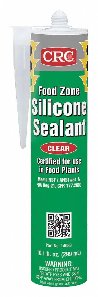 Food Grade Silicone Sealant: 10.1 oz Cartridge, Clear, Hydroxy-Terminated Polydimethylsiloxane & Sil