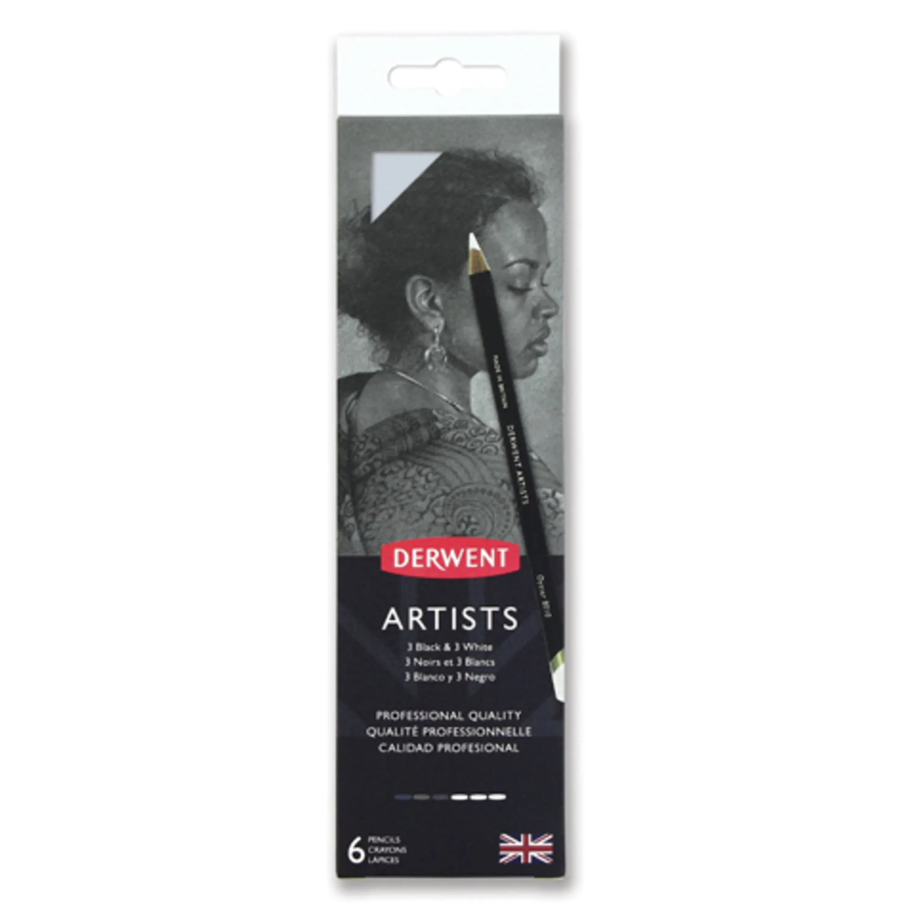 Derwent Artists Black &amp; White Pencils, Set of 6 Art Pencils (2302342)