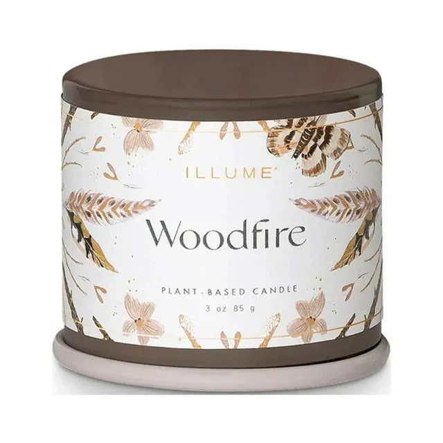 Illume Demi Vanity Tin Candle | Woodfire 3 oz