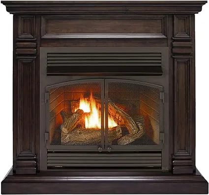 Duluth Forge Dual Fuel Ventless Fireplace - 32,000 BTU, Remote Control, Chocolate Finish