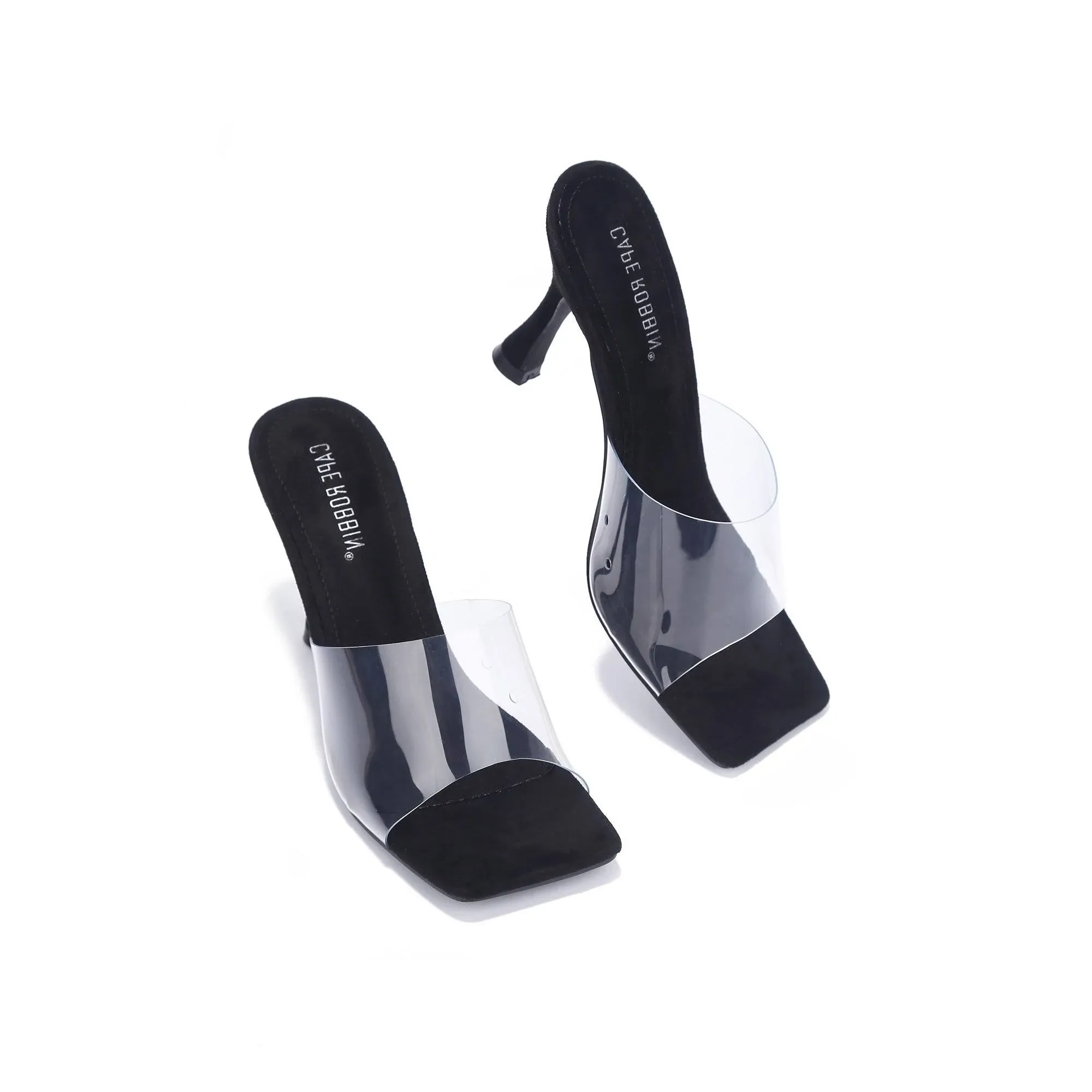 Cape Robbin Veja Better Luck Stiletto Sandal Black Clear Mule 6 / Black